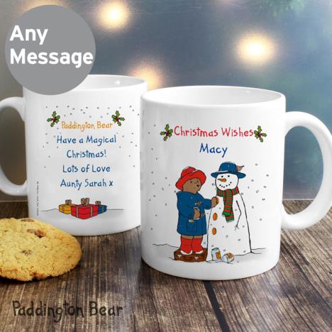 Personalised Paddington Bear Christmas Snowman Mug Extra Image 2